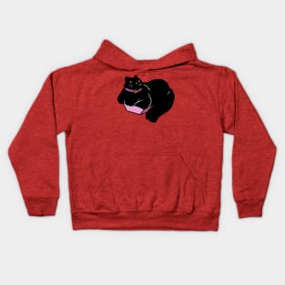 Black Cat in Tiny Box Kids Hoodie